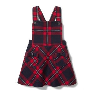 Janie & Jack 0-3month Navy & red plaid jumper dress